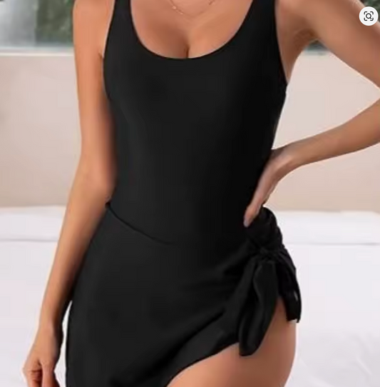 Rep&Rage™ WaveSculpt™ Tummy Control & Unique Cut SwimDress — Sleek, Strong, Unapologetically You